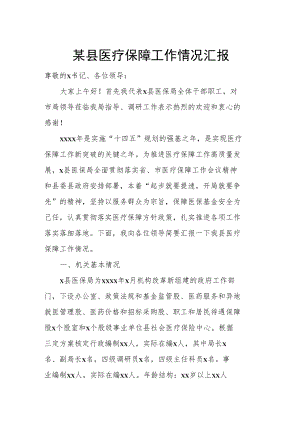 某县医疗保障工作情况汇报.docx