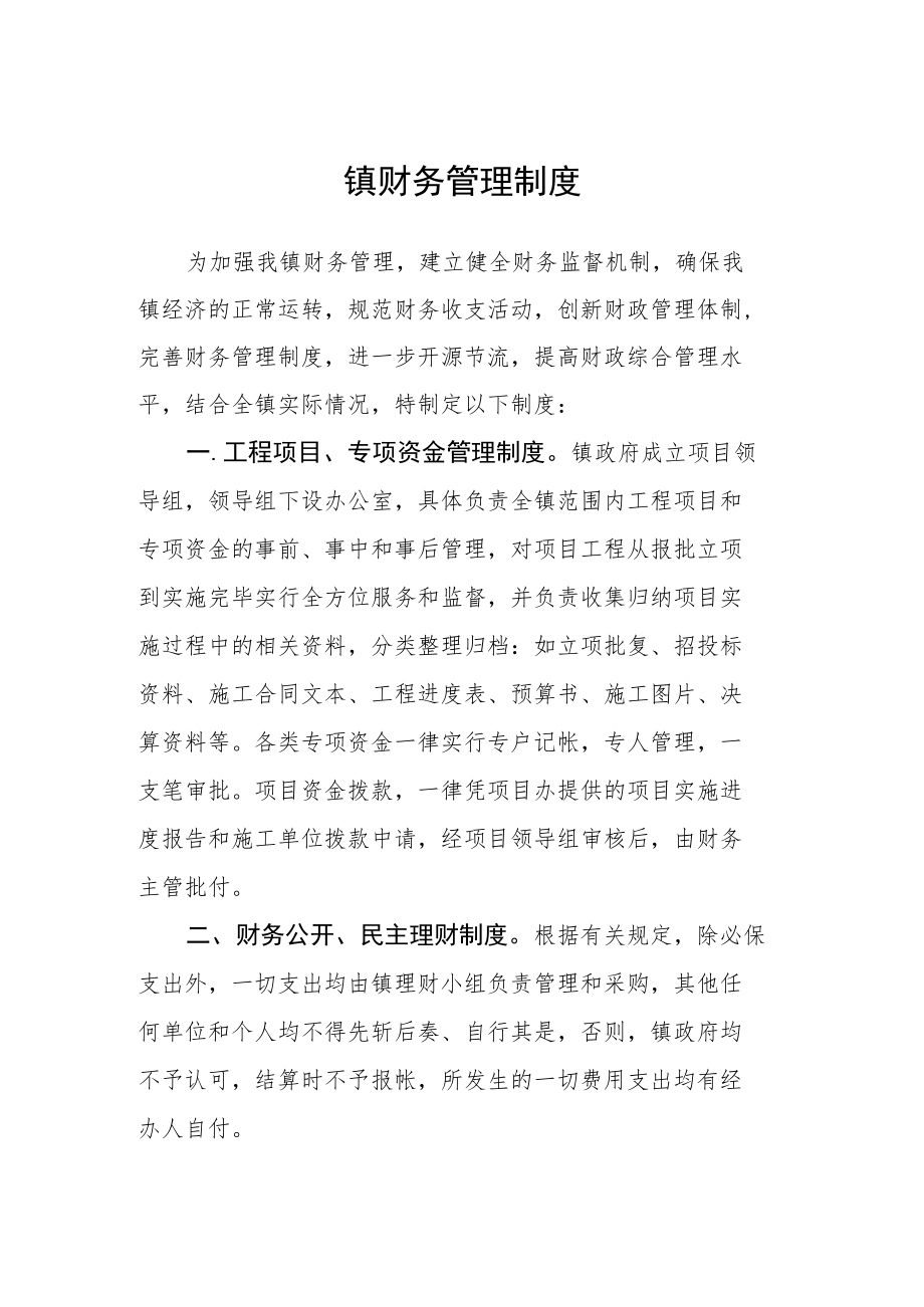 镇财务管理制度.docx_第1页