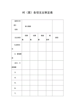 村（居）各项支出审定表.docx