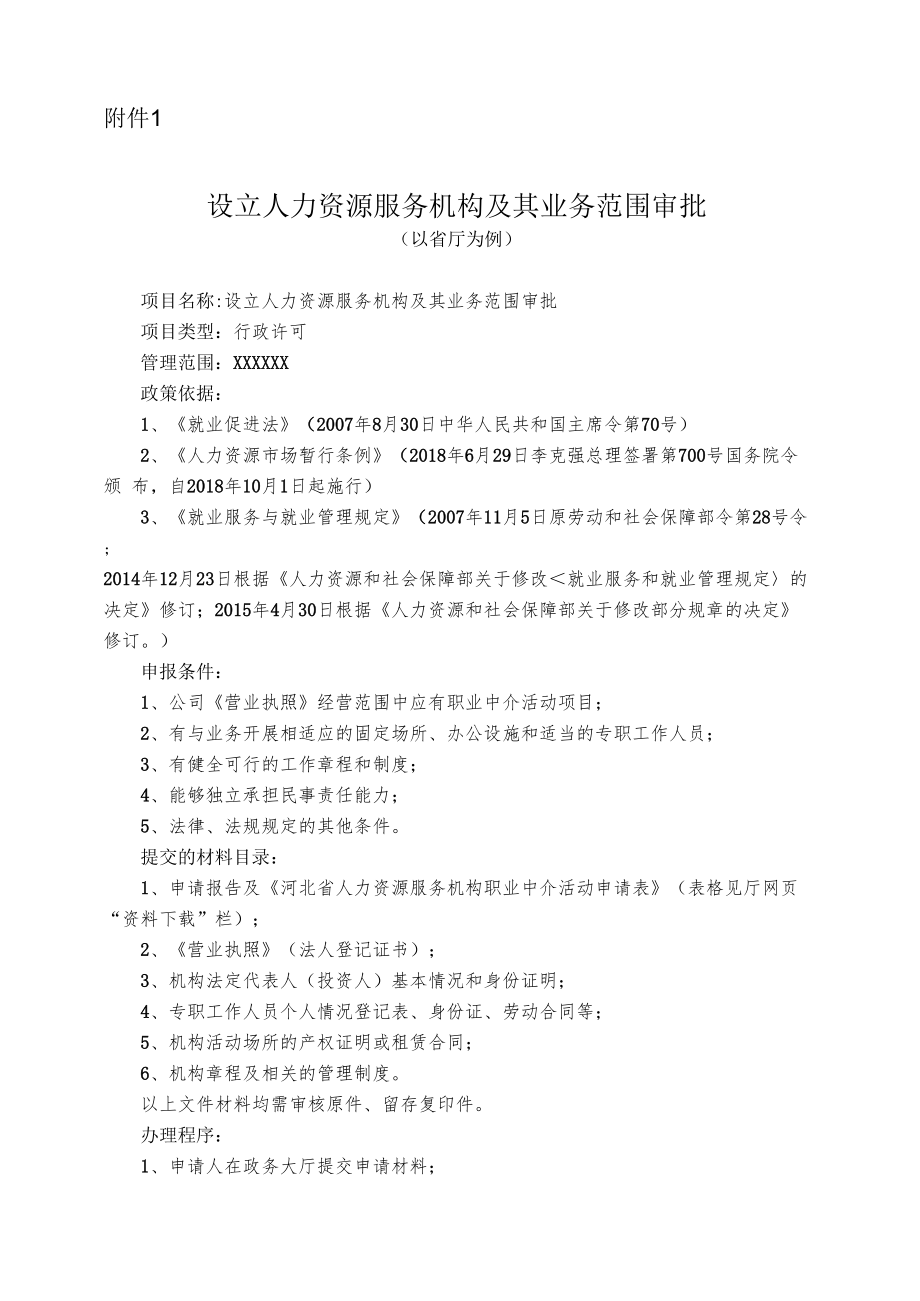 河北省人力资源服务机构审批表.docx_第1页