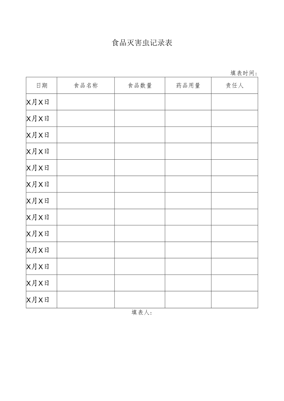 食品灭害虫记录表.docx_第1页