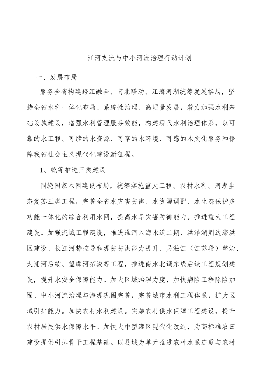 江河支流与中小河流治理行动计划.docx_第1页