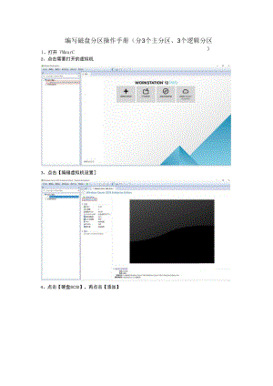 编写磁盘分区操作手册分3个主分区、3个逻辑分区.docx