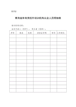 青海省体育类校外培训机构从业人员明细表.docx