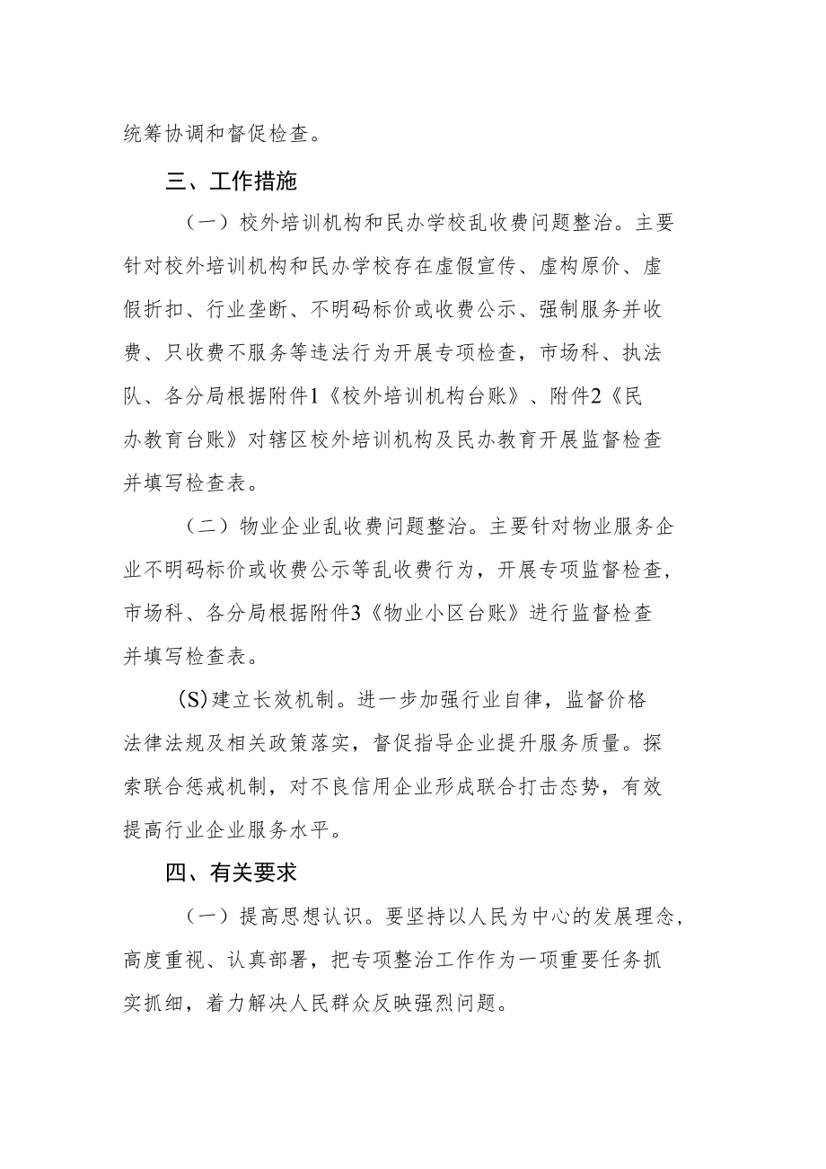 校外培训机构民办学校和物业管理乱收费行为专项整治工作方案.docx_第2页