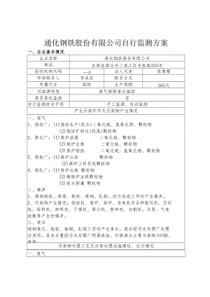 通化钢铁股份有限公司自行监测方案.docx