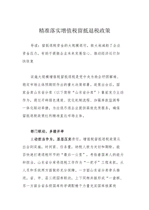 精准落实增值税留抵退税政策.docx