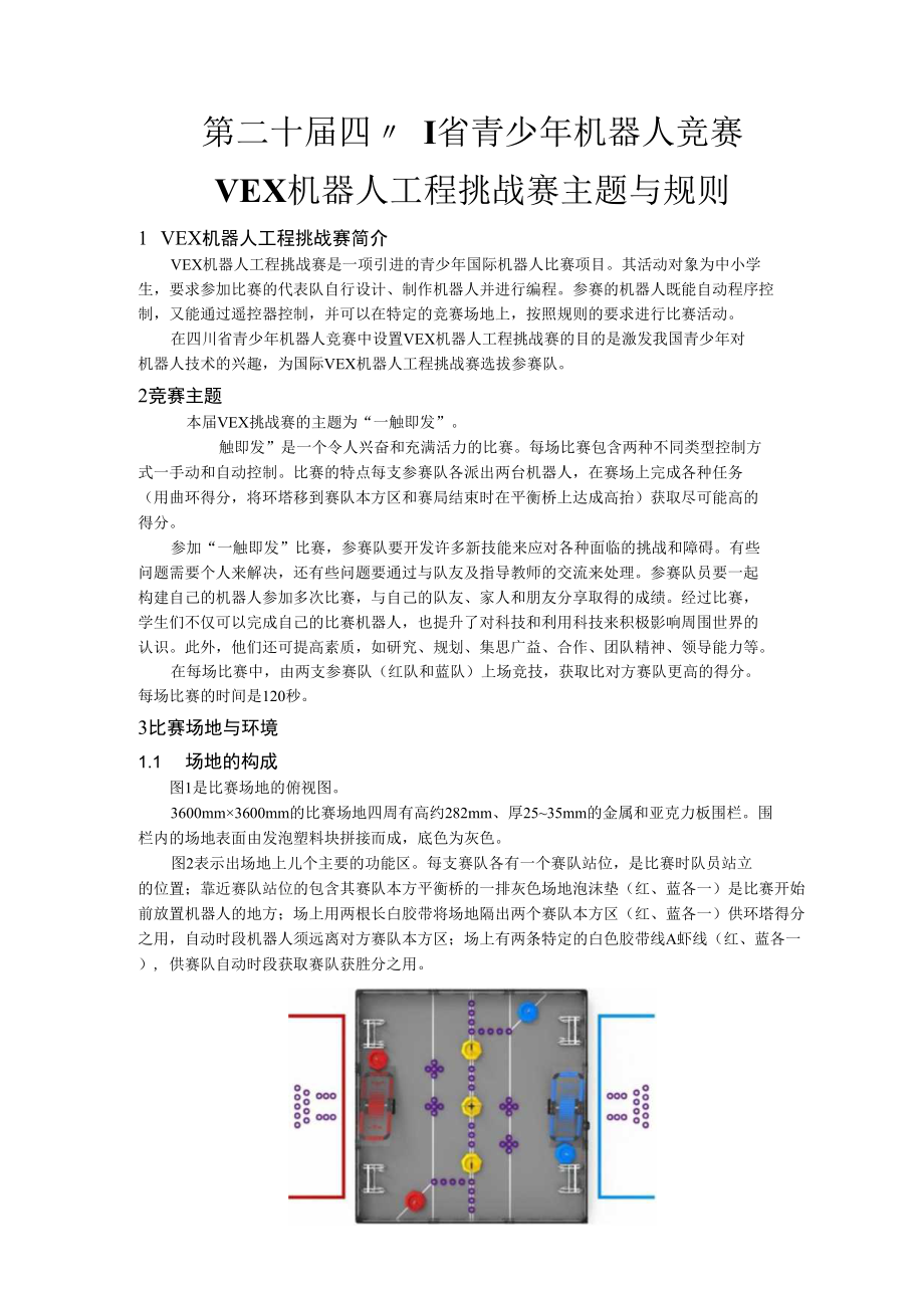 第二十届四川省青少年机器人竞赛VEX机器人工程挑战赛主题与规则.docx_第1页