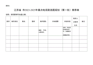 重点电视剧选题规划（第一批）推荐表.docx