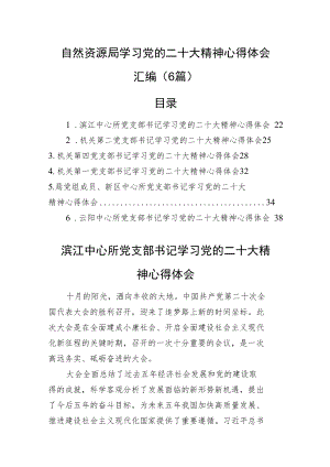 自然资源局学习党的二十大精神心得体会汇编（6篇）.docx