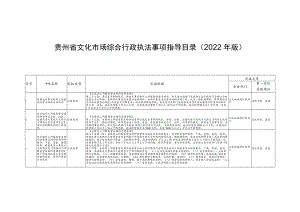 《贵州省文化市场综合行政执法事项指导目录（2022年版）》.docx