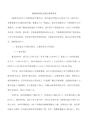 疫情稳岗就业情况调研报告.docx