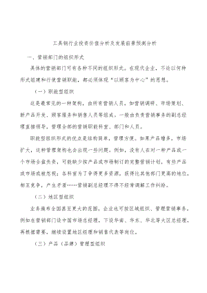 工具钢行业投资价值分析及发展前景预测分析.docx