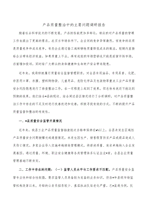 产品质量整治中的主要问题调研报告.docx