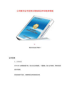 公司数字证书变更办理指南及申请表单模板.docx