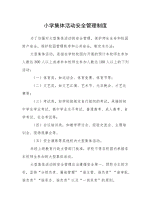 小学集体活动安全管理制度.docx