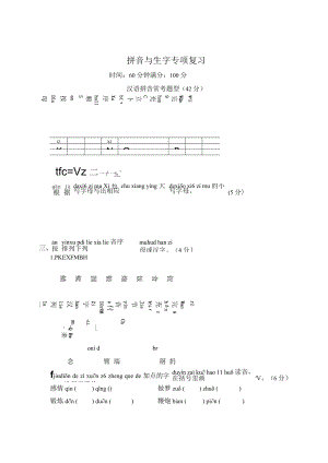 拼音与生字专项复习.docx