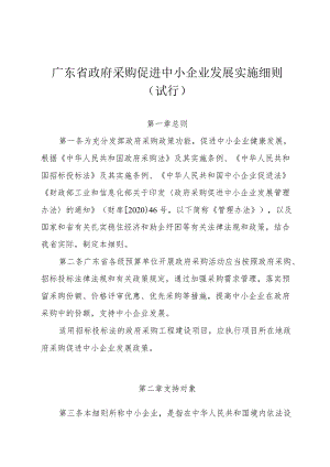 《广东省政府采购促进中小企业发展实施细则》.docx