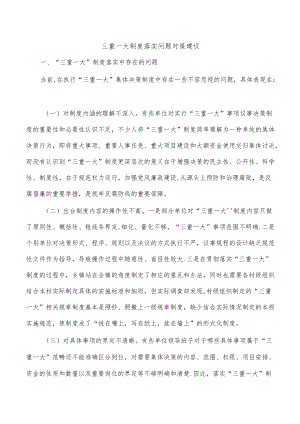 三重一大制度落实问题对策建议.docx