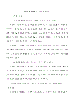 发改年度双随机一公开监管工作总结.docx