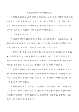 街道支部共建活动典型做法经验.docx