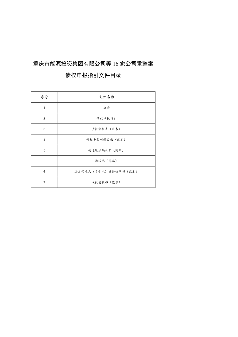 重庆市能源投资集团有限公司等16家公司重整案债权申报指引.docx_第2页