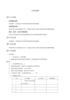 自编学案一天的食物.docx