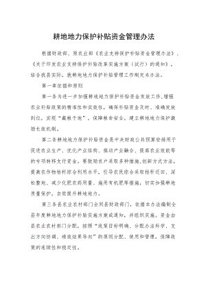 耕地地力保护补贴资金管理办法.docx