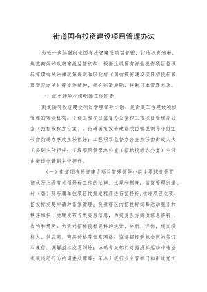 街道国有投资建设项目管理办法.docx