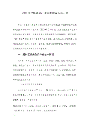 通州区设施蔬菜产业集群建设实施方案.docx