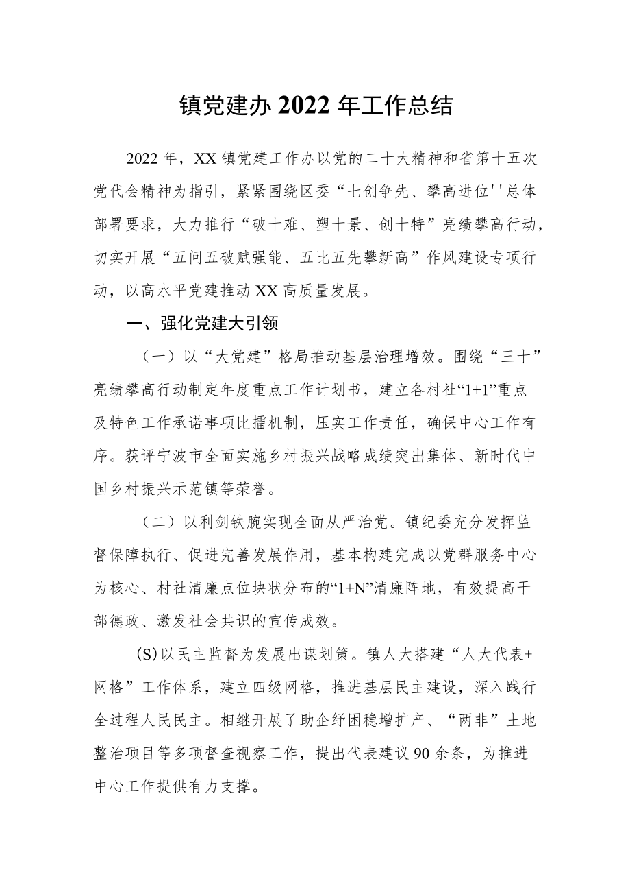 镇党建办2022年工作总结.docx_第1页