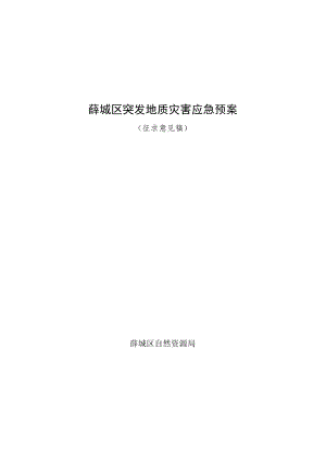 薛城区突发地质灾害应急预案.docx