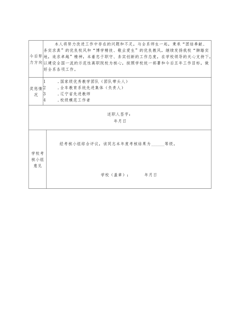 辽宁省交通高等专科学校中层管理岗位人员岗位任职考核表.docx_第3页