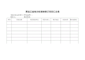 黑龙江省地方标准制修订项目汇总表.docx