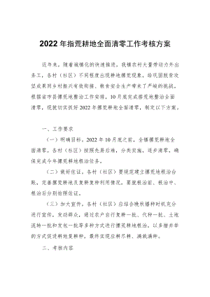 2022年撂荒耕地全面清零工作考核方案.docx