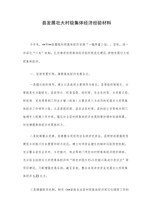 县发展壮大村级集体经济经验材料.docx