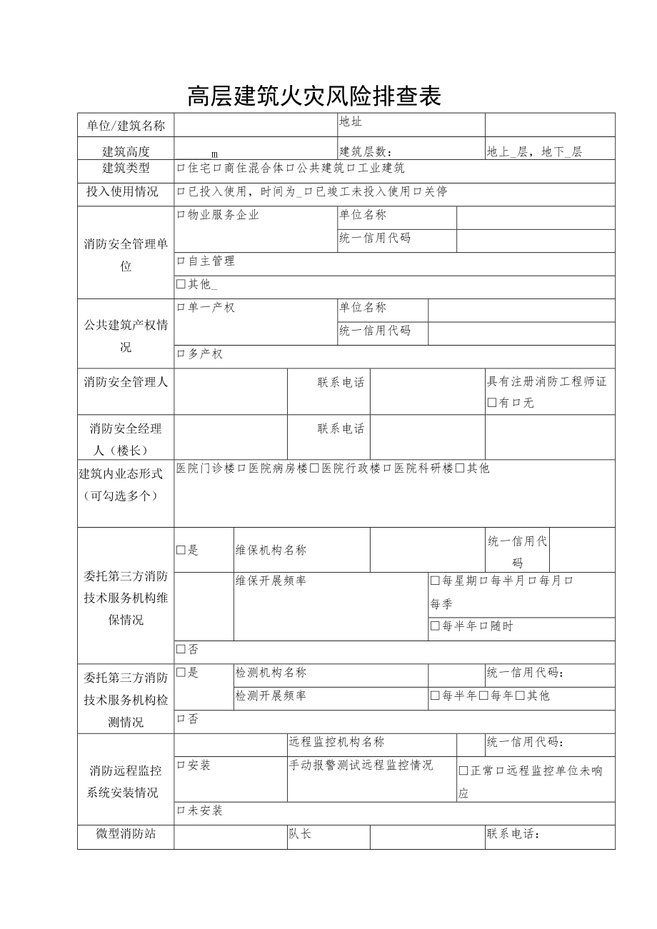 高层建筑火灾风险排查022年乐清市卫健系统安全生产消防隐患、整改库.docx_第1页