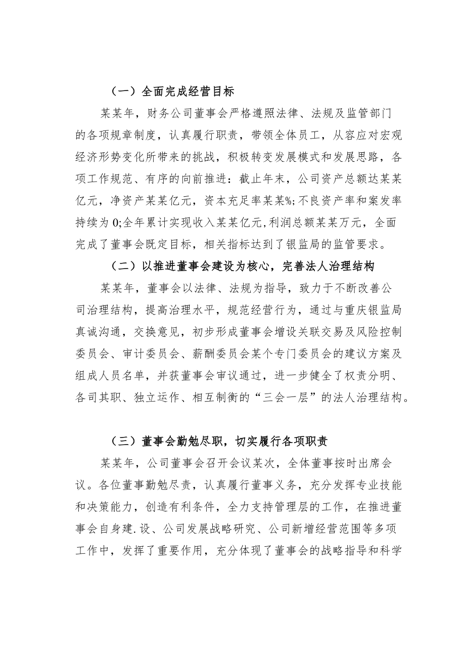 某某财务有限公司董事会履职报告.docx_第2页