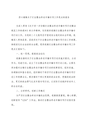 西斗铺镇关于打击整治养老诈骗专项工作亮点的报告.docx