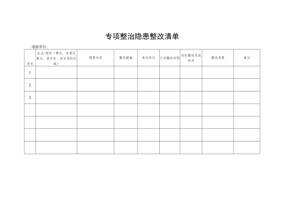 专项整治隐患整改清单.docx_第1页