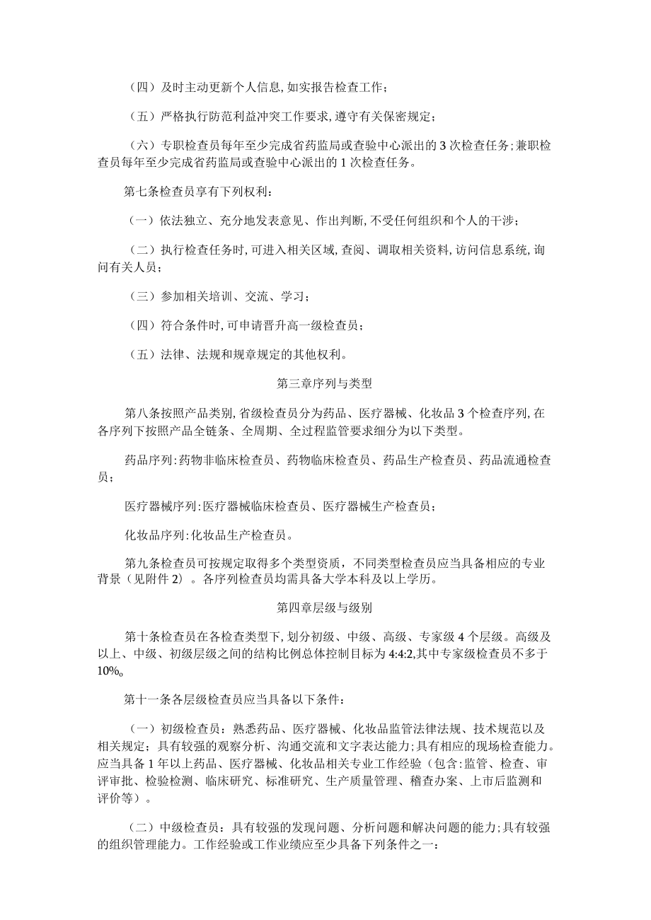 黑龙江省职业化专业化药品检查员分级分类管理办法实施细则(试行).docx_第2页