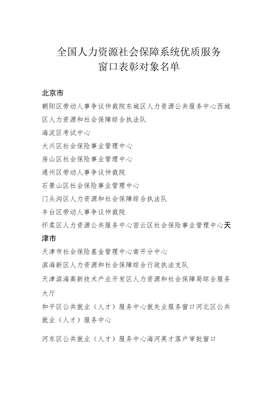 全国人力资源社会保障系统优质服务.docx_第1页