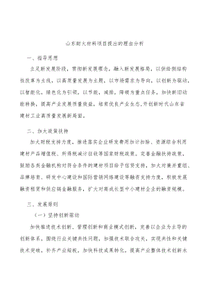 山东耐火材料项目提出的理由分析.docx