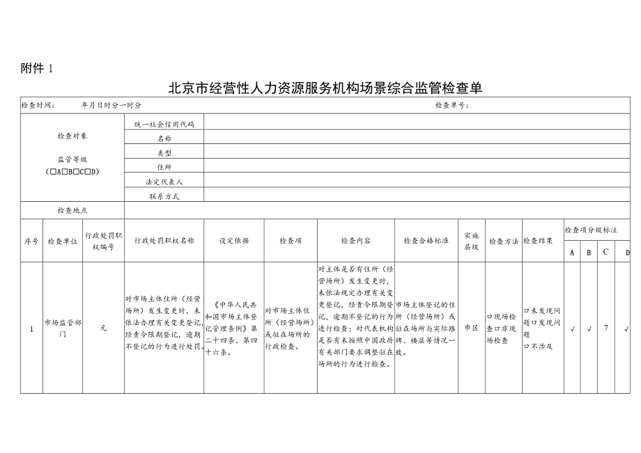 北京市经营性人力资源服务机构场景综合监管检查、一体化综合监管合规手册.docx_第1页