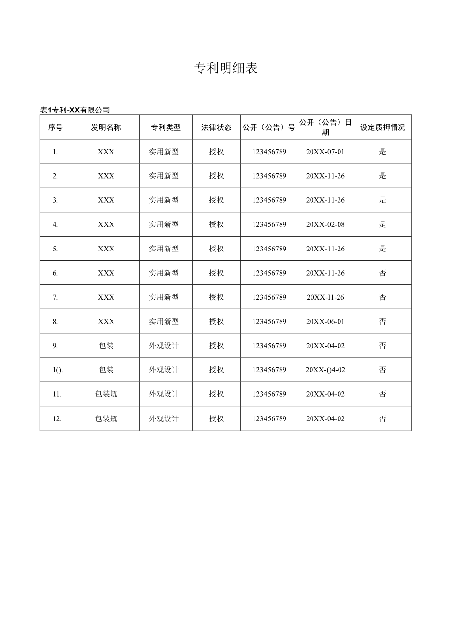 专利明细表.docx_第1页