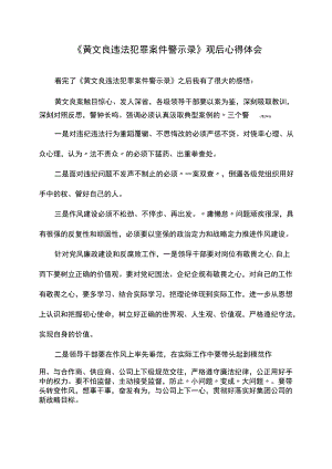 《黄文良违法犯罪案件警示录》观后心得体会.docx