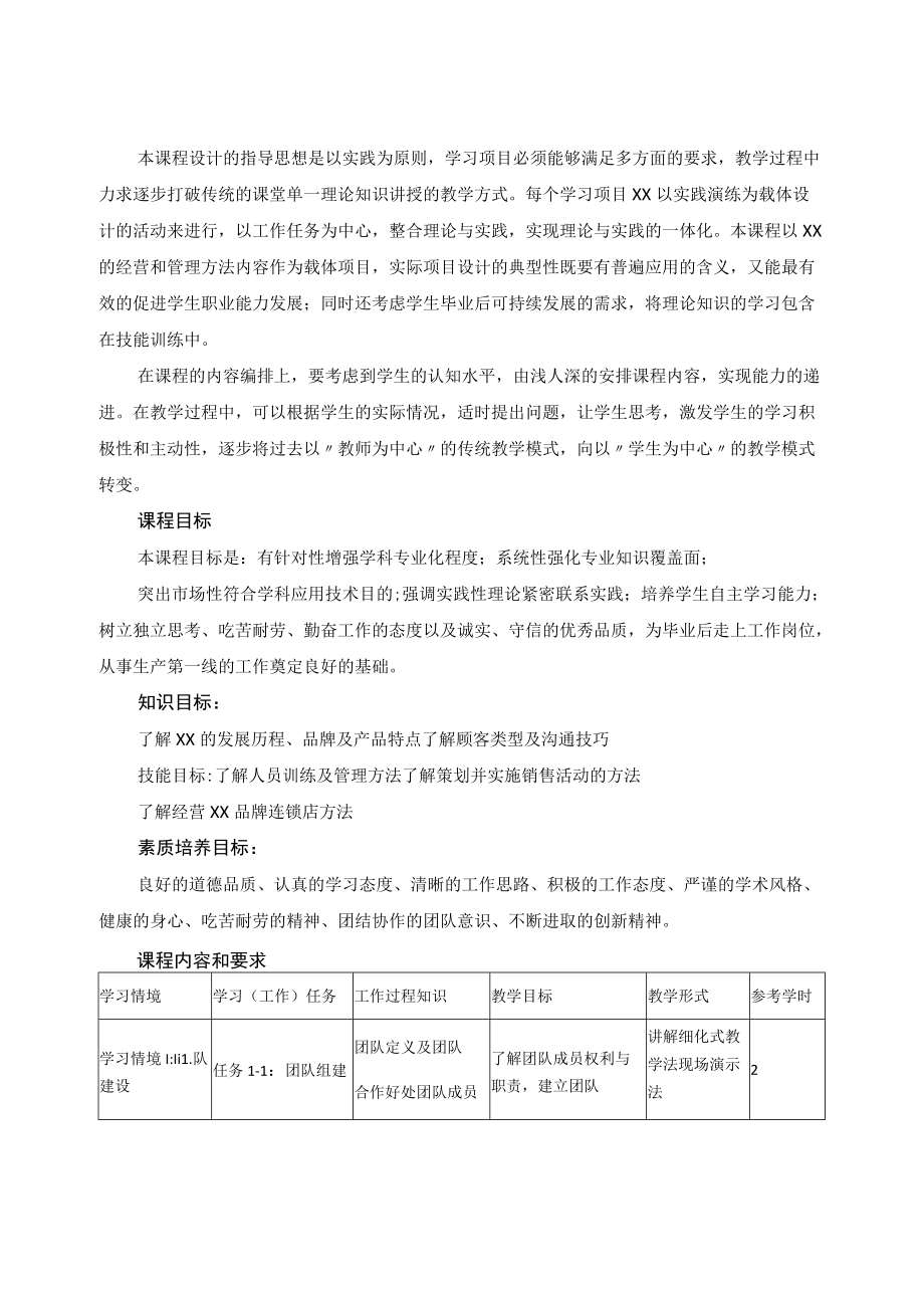 《服装门店营销策划》课程标准.docx_第2页