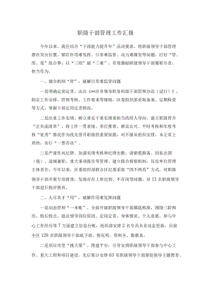 职级干部管理工作汇报.docx