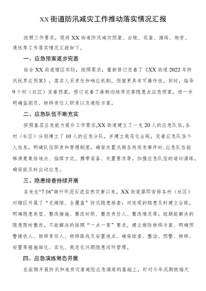 街道防汛减灾工作推动落实情况汇报.docx