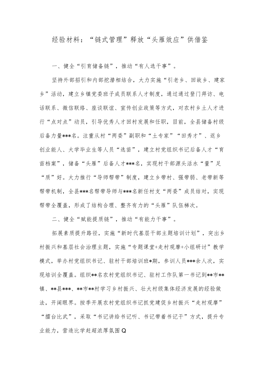 经验材料：“链式管理”释放“头雁效应”供借鉴.docx_第1页